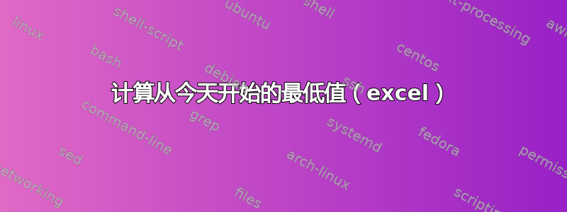 计算从今天开始的最低值（excel）