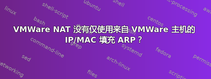 VMWare NAT 没有仅使用来自 VMWare 主机的 IP/MAC 填充 ARP？