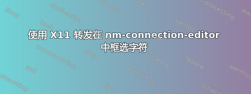 使用 X11 转发在 nm-connection-editor 中框选字符