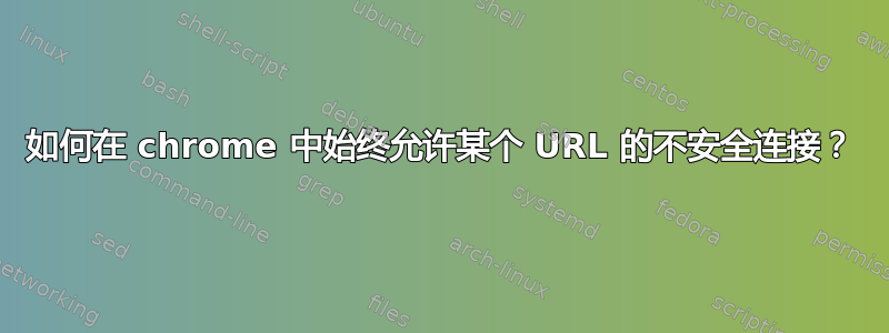 如何在 chrome 中始终允许某个 URL 的不安全连接？