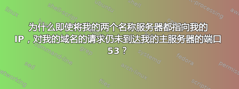 为什么即使将我的两个名称服务器都指向我的 IP，对我的域名的请求仍未到达我的主服务器的端口 53？