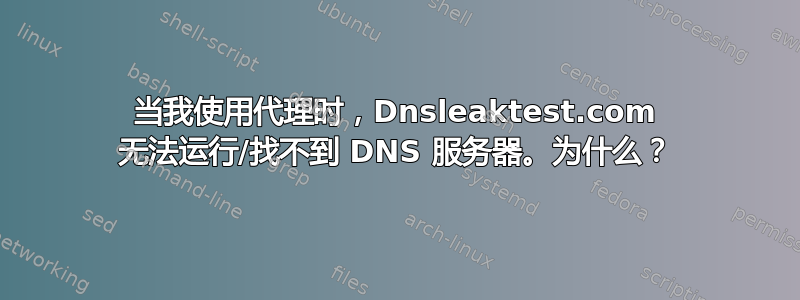 当我使用代理时，Dnsleaktest.com 无法运行/找不到 DNS 服务器。为什么？