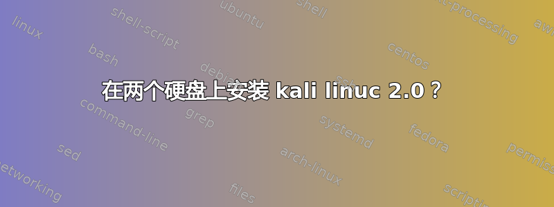 在两个硬盘上安装 kali linuc 2.0？