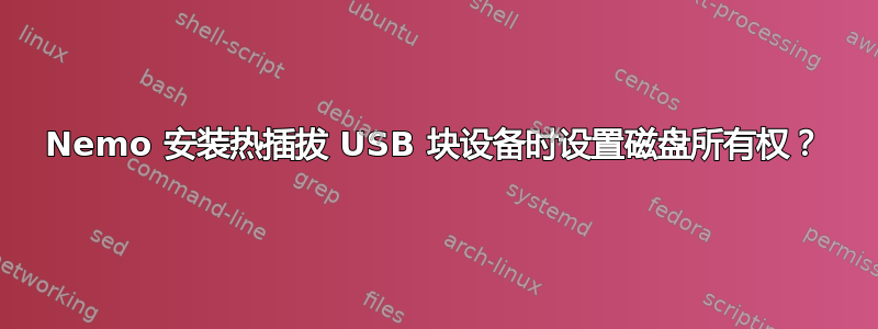 Nemo 安装热插拔 USB 块设备时设置磁盘所有权？