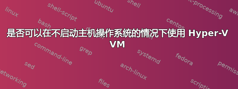 是否可以在不启动主机操作系统的情况下使用 Hyper-V VM