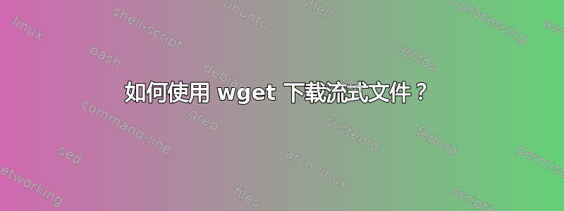 如何使用 wget 下载流式文件？