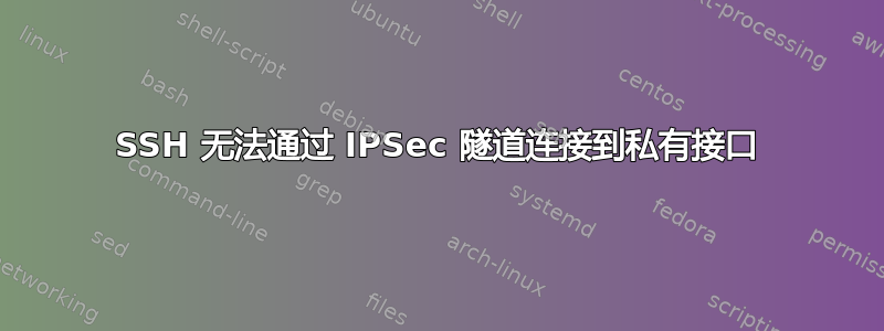 SSH 无法通过 IPSec 隧道连接到私有接口