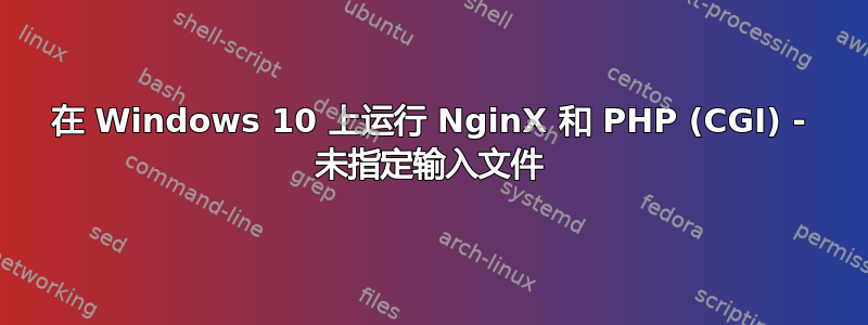 在 Windows 10 上运行 NginX 和 PHP (CGI) - 未指定输入文件