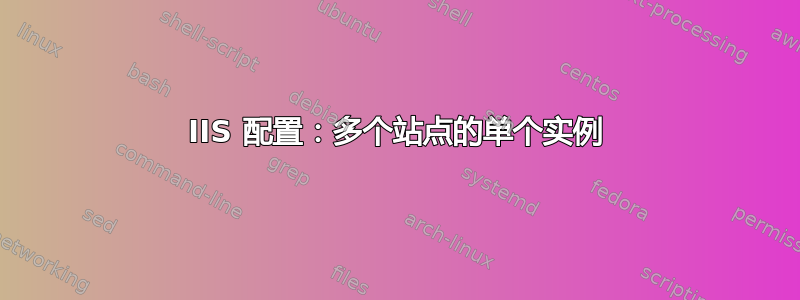 IIS 配置：多个站点的单个实例