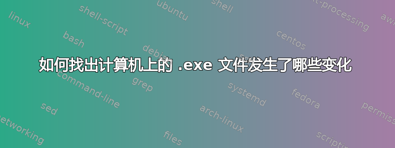 如何找出计算机上的 .exe 文件发生了哪些变化