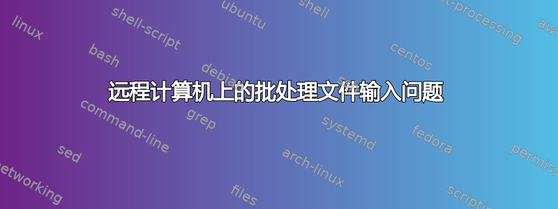 远程计算机上的批处理文件输入问题