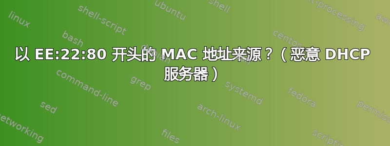 以 EE:22:80 开头的 MAC 地址来源？（恶意 DHCP 服务器）