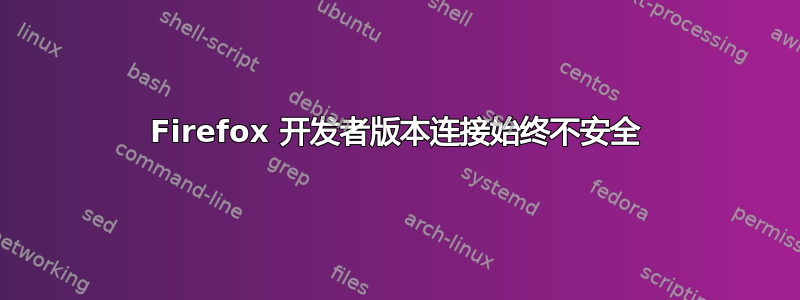 Firefox 开发者版本连接始终不安全