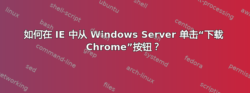 如何在 IE 中从 Windows Server 单击“下载 Chrome”按钮？