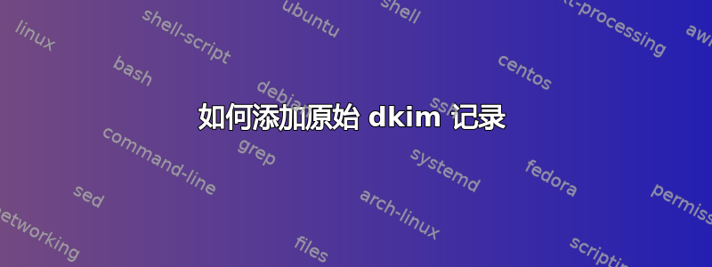 如何添加原始 dkim 记录