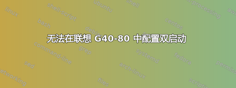 无法在联想 G40-80 中配置双启动