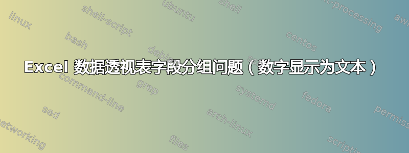 Excel 数据透视表字段分组问题（数字显示为文本）