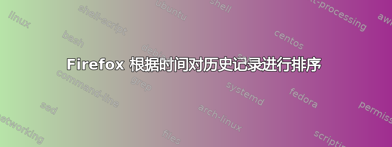 Firefox 根据时间对历史记录进行排序