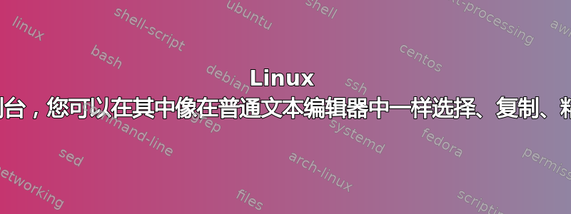 Linux 如何获得一个控制台，您可以在其中像在普通文本编辑器中一样选择、复制、粘贴并移动光标？