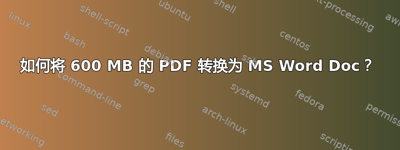 如何将 600 MB 的 PDF 转换为 MS Word Doc？