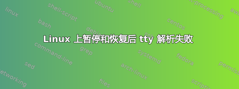 Linux 上暂停和恢复后 tty 解析失败