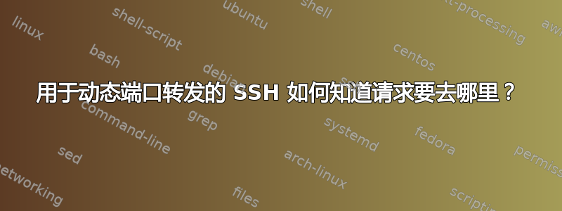 用于动态端口转发的 SSH 如何知道请求要去哪里？