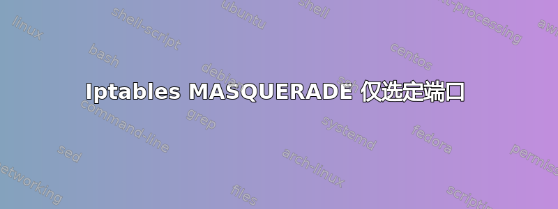 Iptables MASQUERADE 仅选定端口