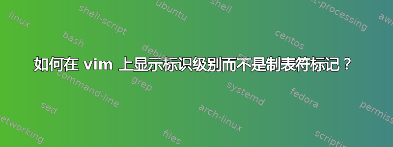 如何在 vim 上显示标识级别而不是制表符标记？