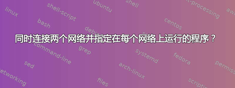 同时连接两个网络并指定在每个网络上运行的程序？