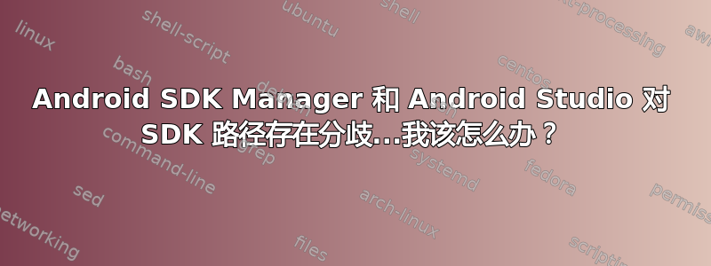 Android SDK Manager 和 Android Studio 对 SDK 路径存在分歧...我该怎么办？