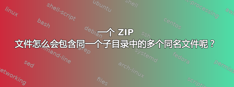 一个 ZIP 文件怎么会包含同一个子目录中的多个同名文件呢？