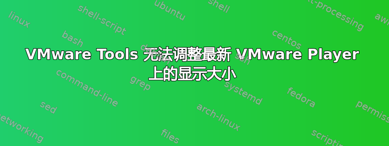 VMware Tools 无法调整最新 VMware Player 上的显示大小