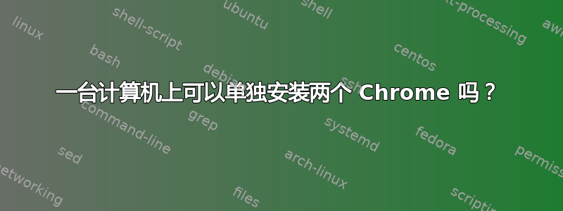 一台计算机上可以单独安装两个 Chrome 吗？