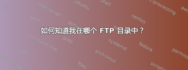 如何知道我在哪个 FTP 目录中？