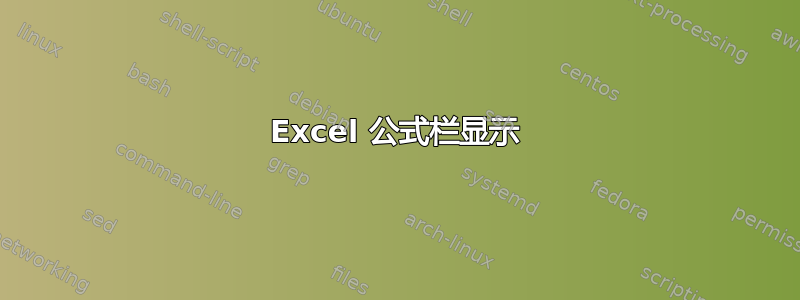 Excel 公式栏显示