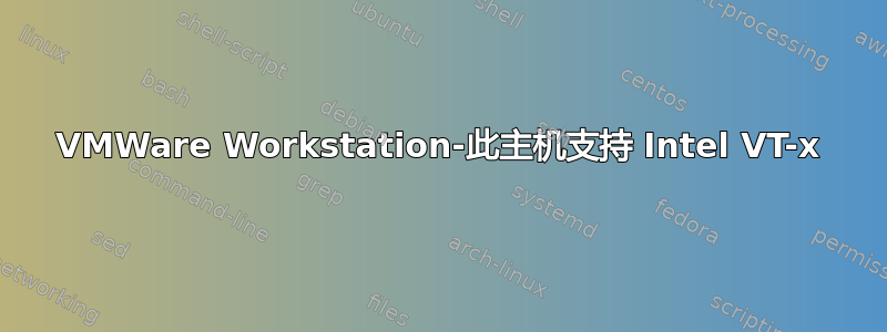 VMWare Workstation-此主机支持 Intel VT-x