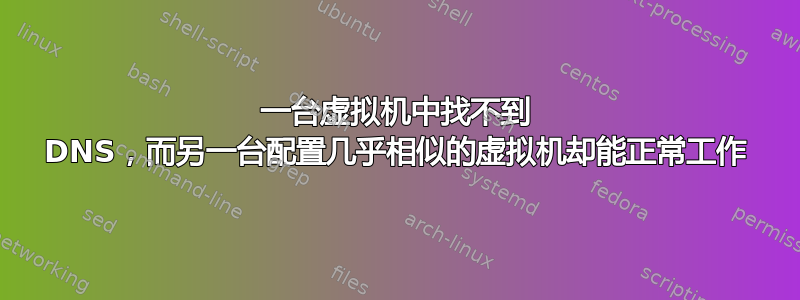 一台虚拟机中找不到 DNS，而另一台配置几乎相似的虚拟机却能正常工作