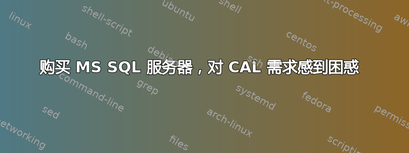 购买 MS SQL 服务器，对 CAL 需求感到困惑 