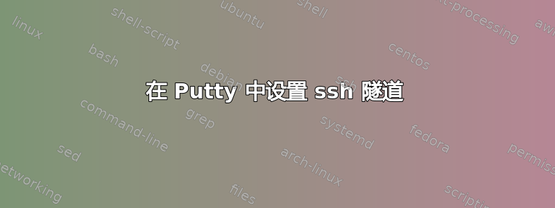 在 Putty 中设置 ssh 隧道