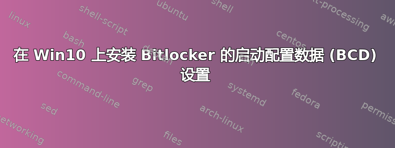 在 Win10 上安装 Bitlocker 的启动配置数据 (BCD) 设置