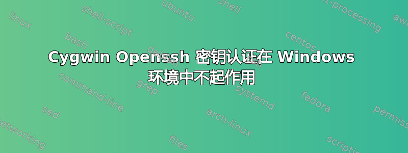 Cygwin Openssh 密钥认证在 Windows 环境中不起作用