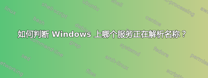 如何判断 Windows 上哪个服务正在解析名称？