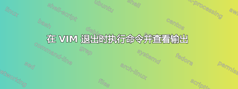 在 VIM 退出时执行命令并查看输出