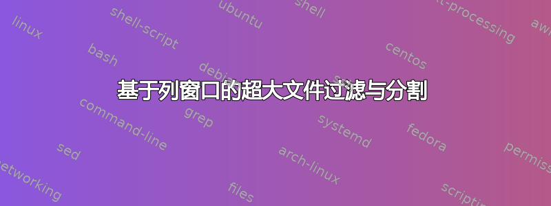 基于列窗口的超大文件过滤与分割