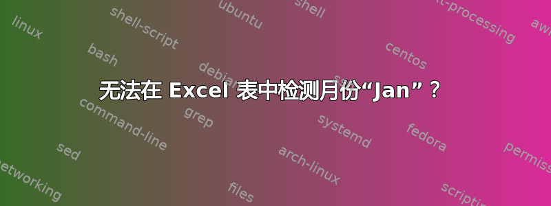 无法在 Excel 表中检测月份“Jan”？