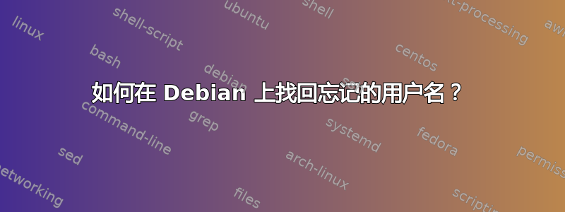 如何在 Debian 上找回忘记的用户名？