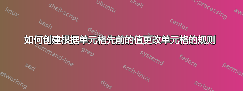 如何创建根据单元格先前的值更改单元格的规则