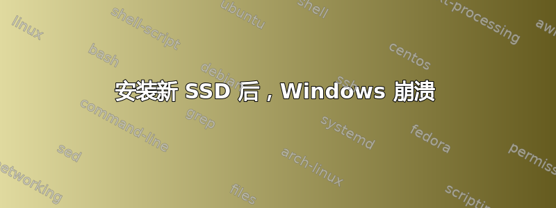 安装新 SSD 后，Windows 崩溃