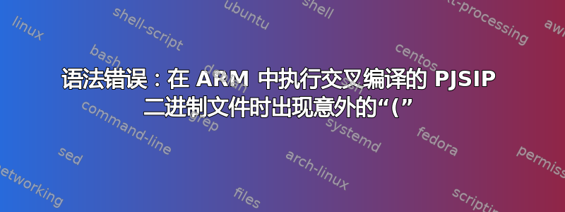 语法错误：在 ARM 中执行交叉编译的 PJSIP 二进制文件时出现意外的“(”