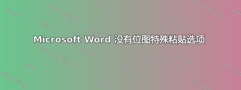 Microsoft Word 没有位图特殊粘贴选项